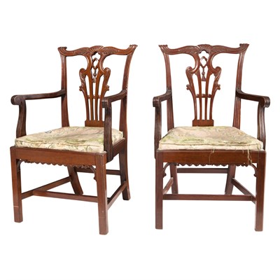 Lot 354 - Pair of George III Mahogany Side Chairs