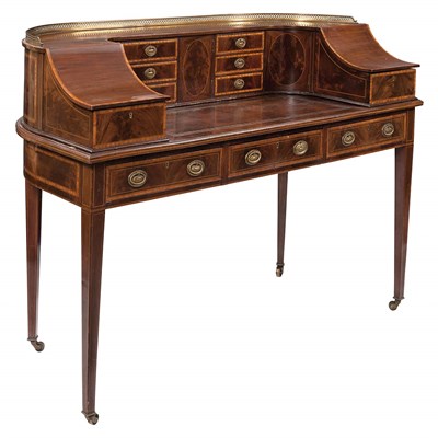 Lot 183 - George III Style Inlaid Mahogany Carlton House...