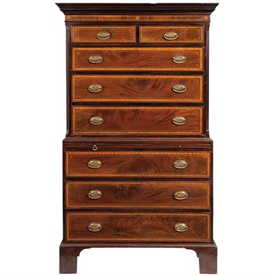 Lot 186 - George III Mahogany Chest on Chest In two...