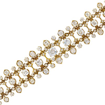 Lot 432 - Antique Gold and Diamond Bracelet