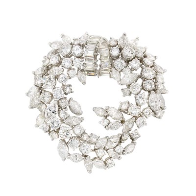 Lot 124 - Platinum and Diamond Wreath Brooch