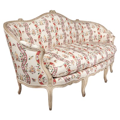 Lot 297 - Louis XV Painted Canape en Corbeilles Mid 18th...