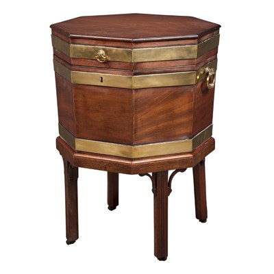 Lot 352 - George III Style Brass Bound Mahogany Cellaret...