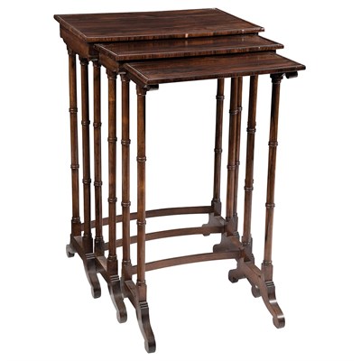 Lot 184 - Set of Three Regency Rosewood Nesting Tables...