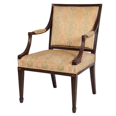 Lot 190 - George III Inlaid Mahogany Open Armchair Circa...