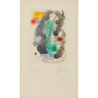 Lot 161 - Joan Miró FEMME EN COLERE (D. 148) Color...