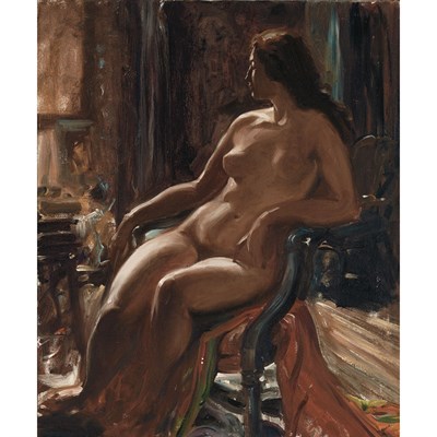 Lot 88 - Albert Sterner American, 1863-1946 A Pensive...