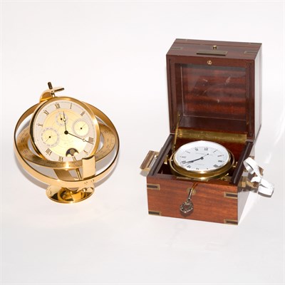 Lot 519 - Two Gimbal Clocks One marked Jean Roulet....