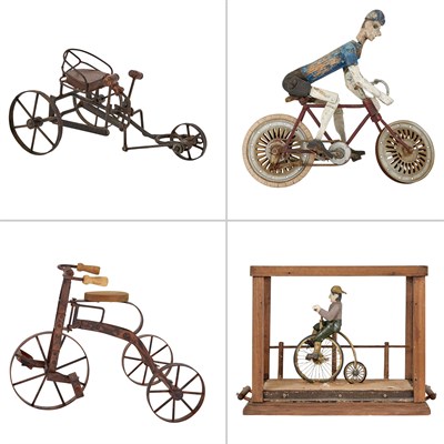 Lot 267 - Group of Four Metal and Wood Models of...