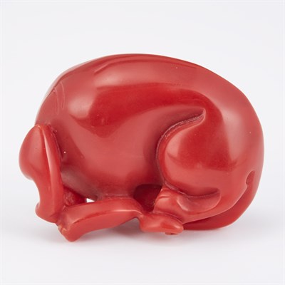 Lot 211 - Chinese Carnelian Model of a Qilin The...