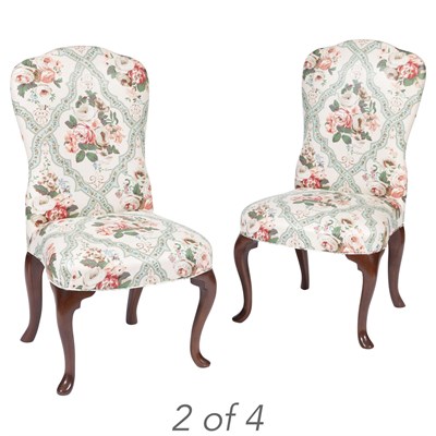 Lot 431 - Set of Four Georgian Style Upholstered Back...