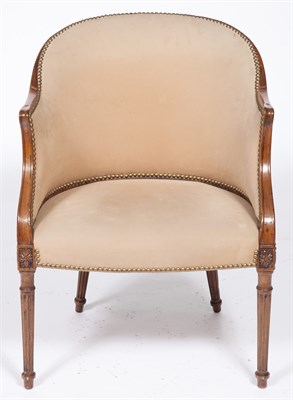 Lot 313 - George III Mahogany Ultrasuede Upholstered Tub...