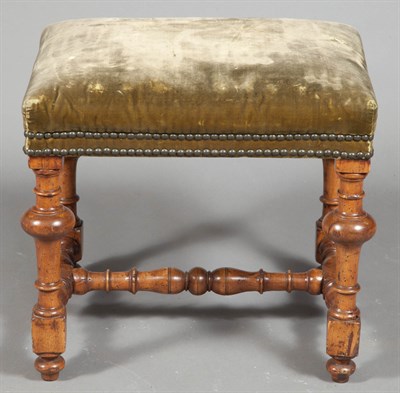 Lot 314 - William and Mary Upholstered Walnut Stool...