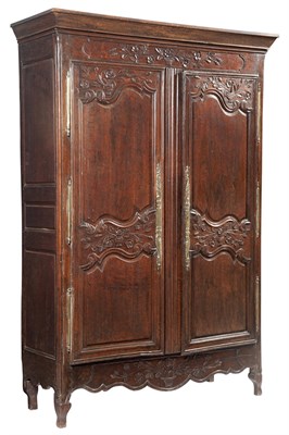 Lot 386 - Provincial Louis XV Oak Armoire 18th Century...