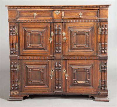 Lot 457 - English Oak and Walnut Cupboard Height 45...