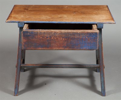 Lot 411 - Continental Provincial Blue-Stained Pine Table...