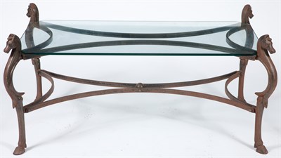 Lot 454 - Cast Iron and Glass Low Table Height 23 1/2...