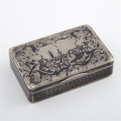 Lot 250 - Russian Silver and Niello Snuff Box Maker P.H.,...