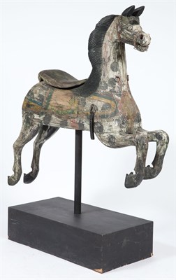 Lot 276 - Carved and Painted Jumping Carousel Horse On a...