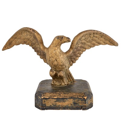 Lot 402 - Gold Painted Cast Iron Figure of an Eagle...