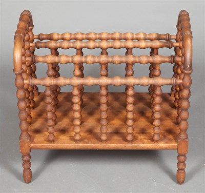 Lot 393 - Stained Wood Bobbin Turned Canterbury Height...