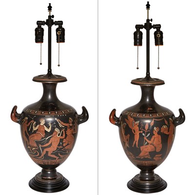 Lot 439 - Pair of Red-Figure Style Painted Earthenware...