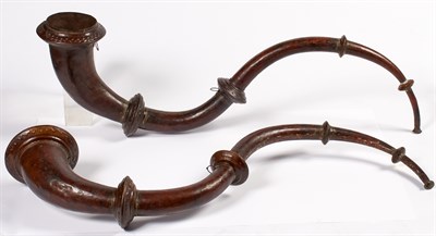 Lot 264 - Pair of Copper Trumpets Width 24 1/2 inches.
