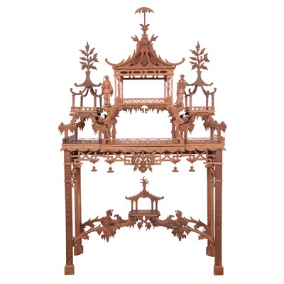 Lot 568 - Chippendale Style Chinoiserie Stained Wood...