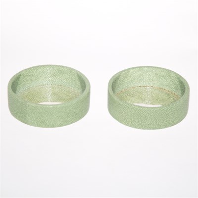 Lot 545 - Pair of Sterling Silver and Green Stingray...