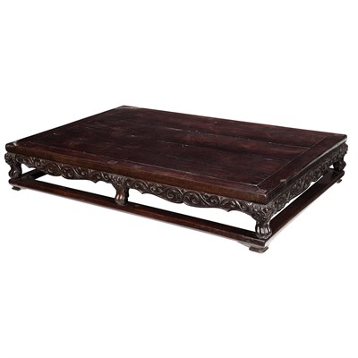 Lot 191 - Chinese Zitan Low Table Of rectangular form,...
