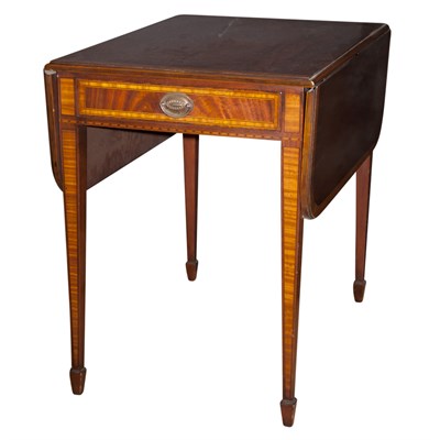 Lot 185 - George III Style Inlaid Mahogany Pembroke...