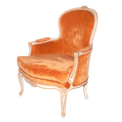 Lot 244 - Pair of Louis XVI Style Upholstered Painted...