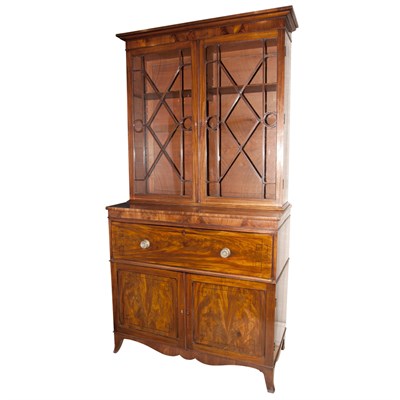Lot 274 - George III Mahogany Secretary Bookcase Height...