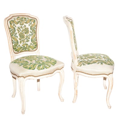 Lot 299 - Set of Four Louis XVI Style Painted Wood Side...