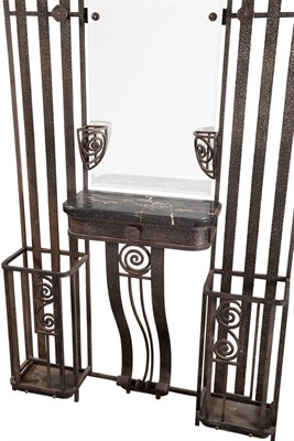 Lot 494 - Art Deco Mirrored and Illuminated Iron Hall...