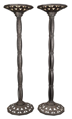 Lot 499 - Pair of Art Deco Style Black Patinated-Iron...