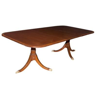 Lot 382 - George III Style Banded Mahogany Double...