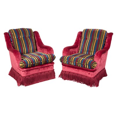 Lot 422 - Pair of Napoleon III Style Upholstered Armchairs