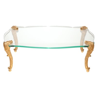 Lot 429 - Jansen Style Gilt-Bronze and Glass Low Table...