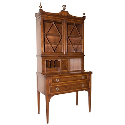 Lot 482 - Federal Style Mahogany Secretary Bookcase...
