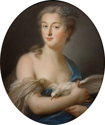 Lot 91 - French School 18th Century A Lady Holding a...