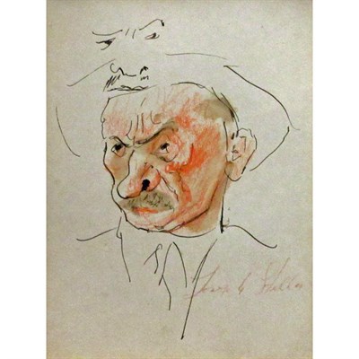 Lot 128 - Joseph Stella American, 1877-1946 Male Head...