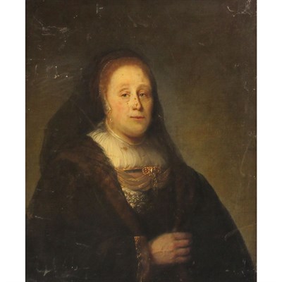 Lot 60 - Follower of Rembrandt van Rijn Portrait of a...