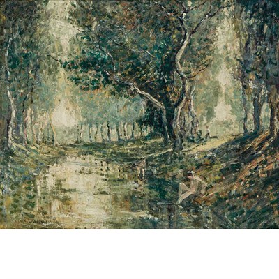 Lot 90 - Ernest Lawson American, 1873-1939 The Bathers...
