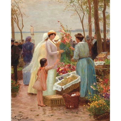 Lot 20 - Victor Gilbert French, 1847-1933 La Marchande...