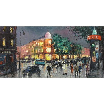 Lot 35 - French School 20th Century Paris at Night...