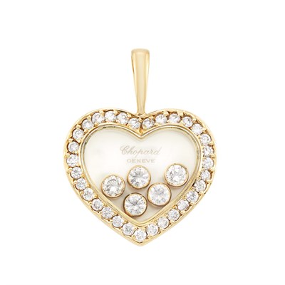 Lot 268 - Gold and Diamond 'Happy Diamonds' Heart Pendant, Chopard