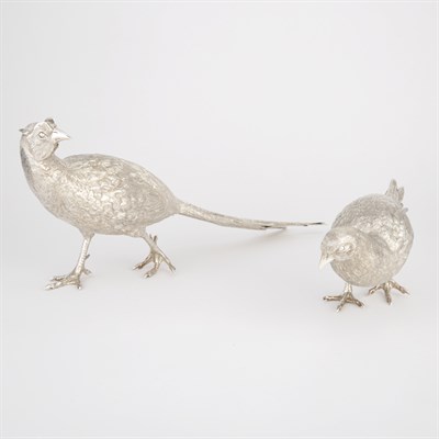 Lot 409 - Pair of English Sterling Silver Figures of...