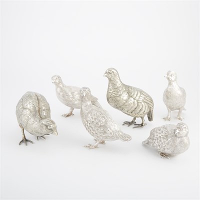 Lot 408 - Two Pairs of English Sterling Silver Figures...