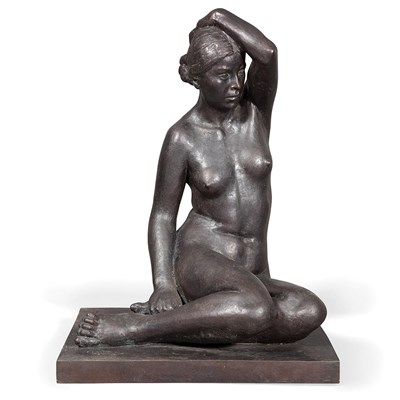 Lot 27 - Felipe Castaneda Mexican, b. 1933 Seated Nude,...
